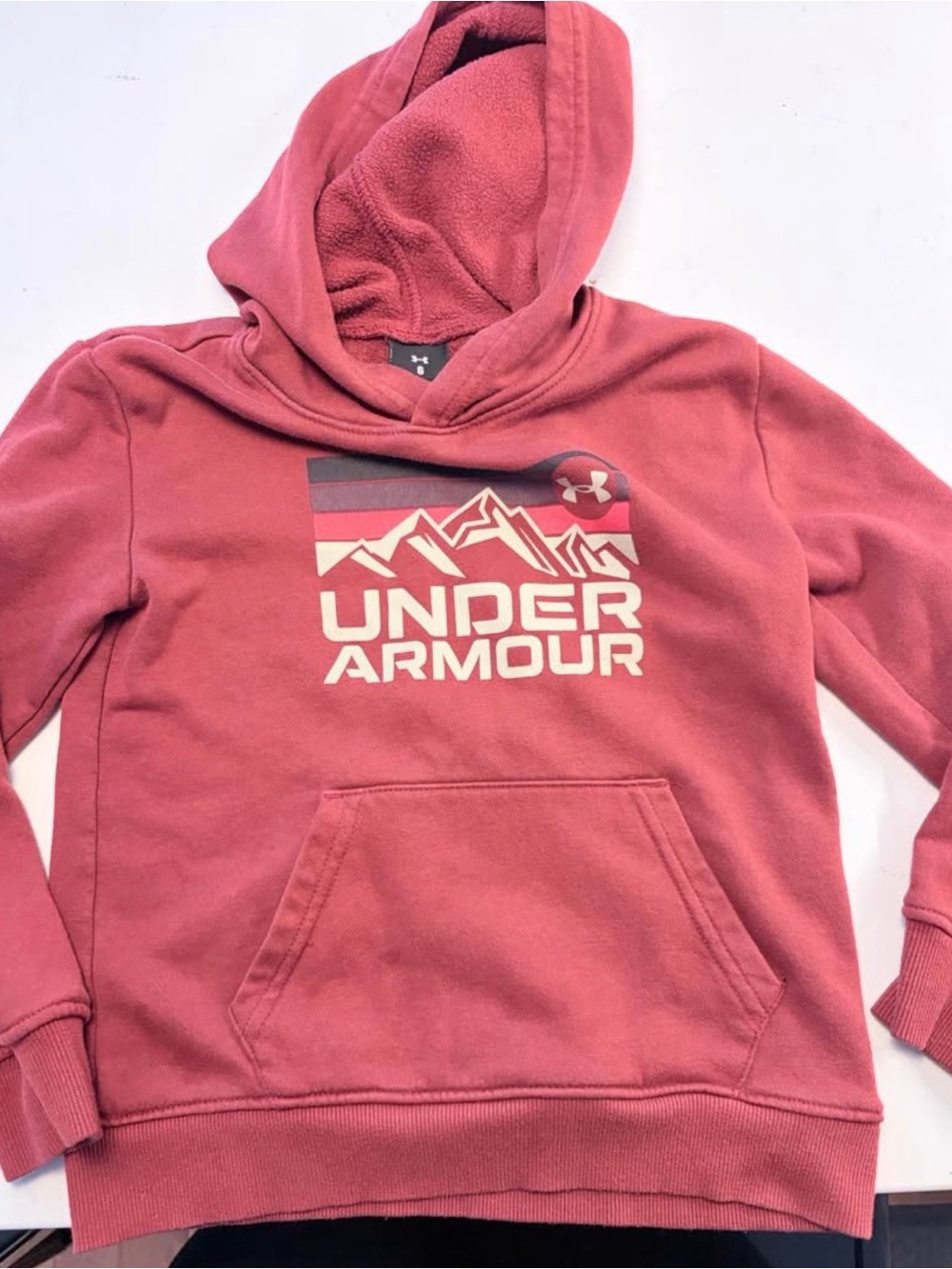 Under Armour Kids' Red Hooded Pullover Sweatshirt
